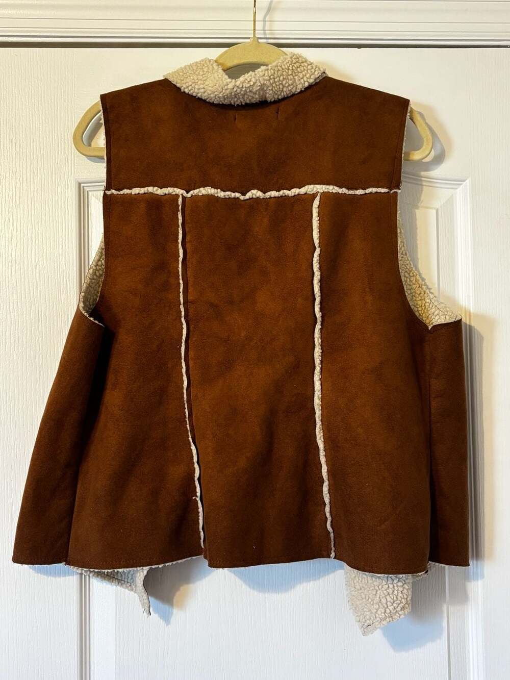 Wallflower Denim Deluxe Faux Suede Sherpa Lined Vest XL - Picture 4 of 4